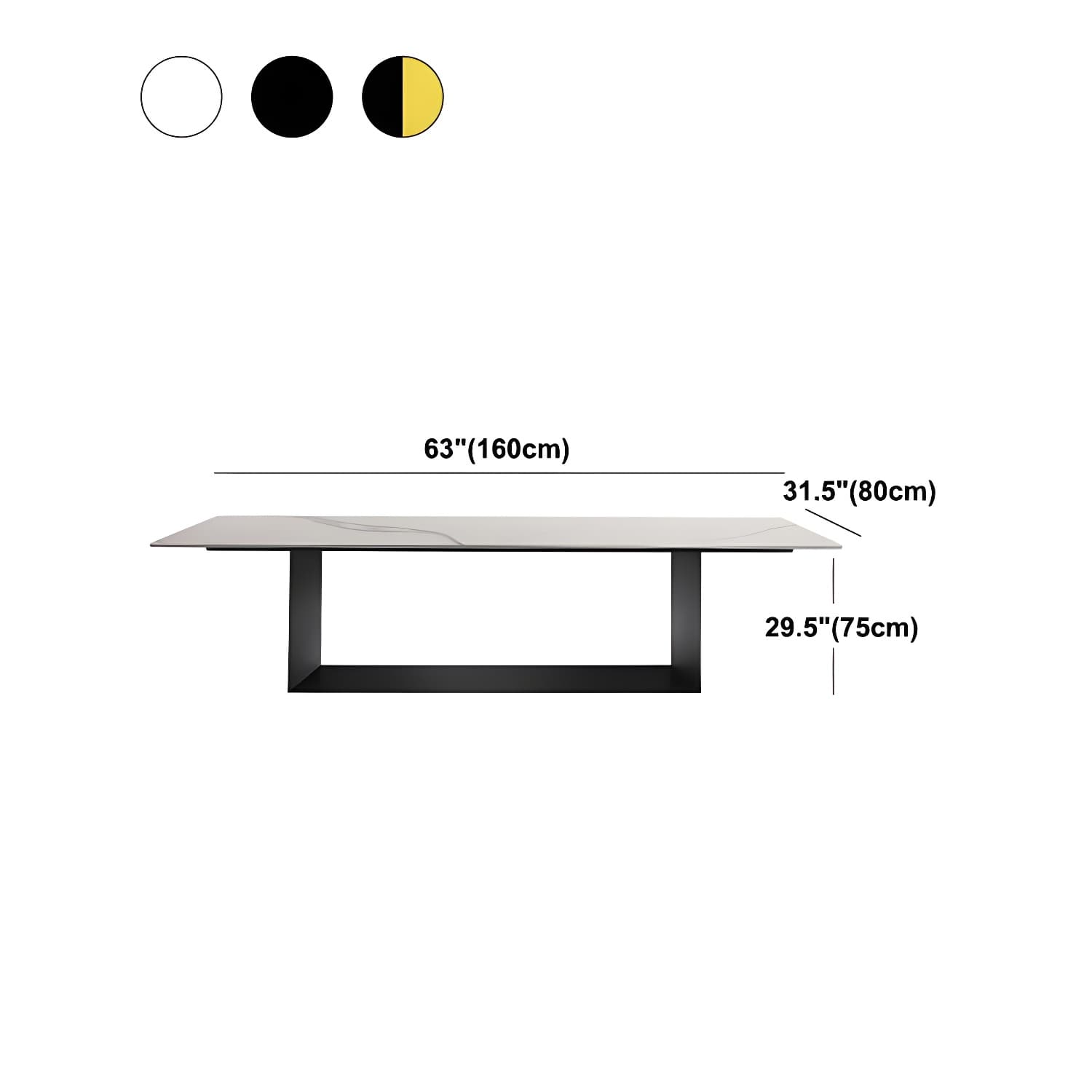Rectangular Sintered Stone Dining Table Modern Furniture with Steel Base for Home - image 16