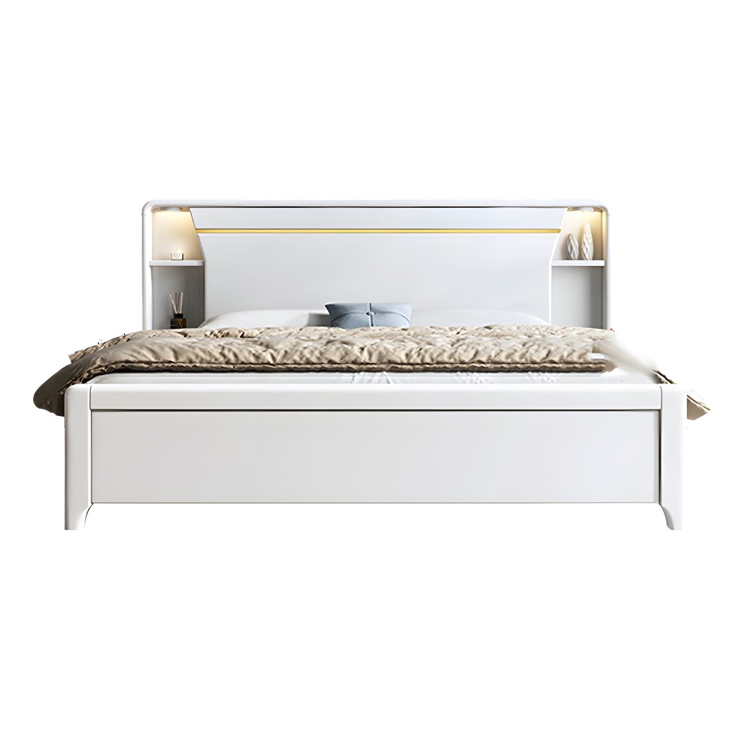 Mid-Century Modern Wood Bed with Headboard, Footboard, and Sleek Design for Stylish Comfort - image 3