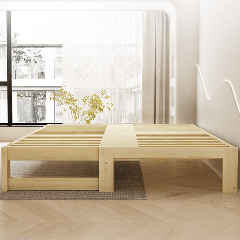 Unfinished Color Pallet Bed Frame with 2 Storage Drawers, Lumber Frame, Easy Assembly for Living Room - image 3