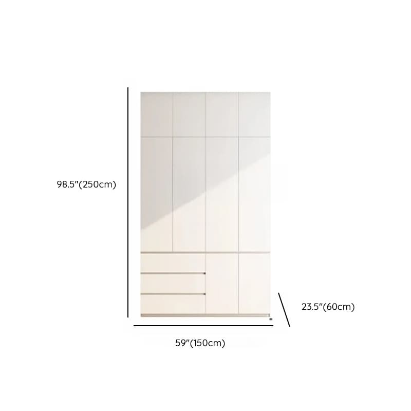 Minimalist Chalk Wooden Cabinet Armoire with Soft Close Drawer, Soft Close Door, Interior Shelves, and Clothing Rod - image 29