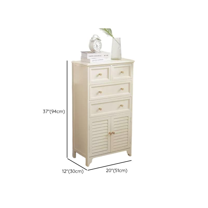 Rectangular Damp-proof Accent Cabinet with Storage Drawer, Closet, Glazed Door, Cabinet Knobs in Chalk/Brown/Wood Color - image 22