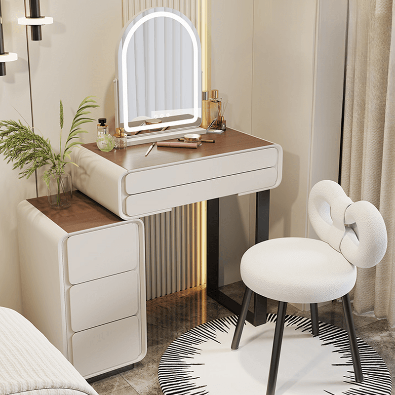 Art Deco Engineered Wood Small Standard Vanity Set with 5 Drawers - image 3