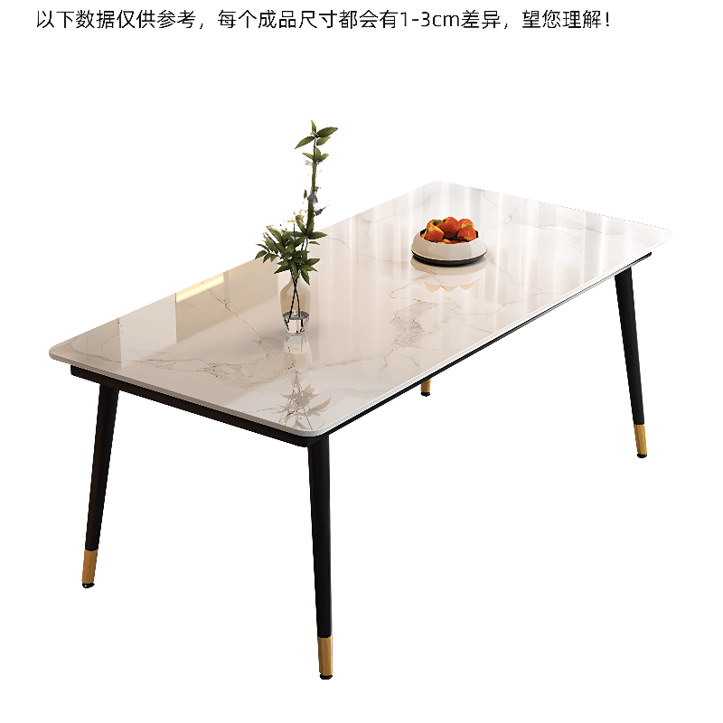 Art Deco Rectangle Scratch-repellent Fixed Table/Dining Table with Ink legs and Sintered Stone top Seats 4/Seats 8/for 6 - image 11