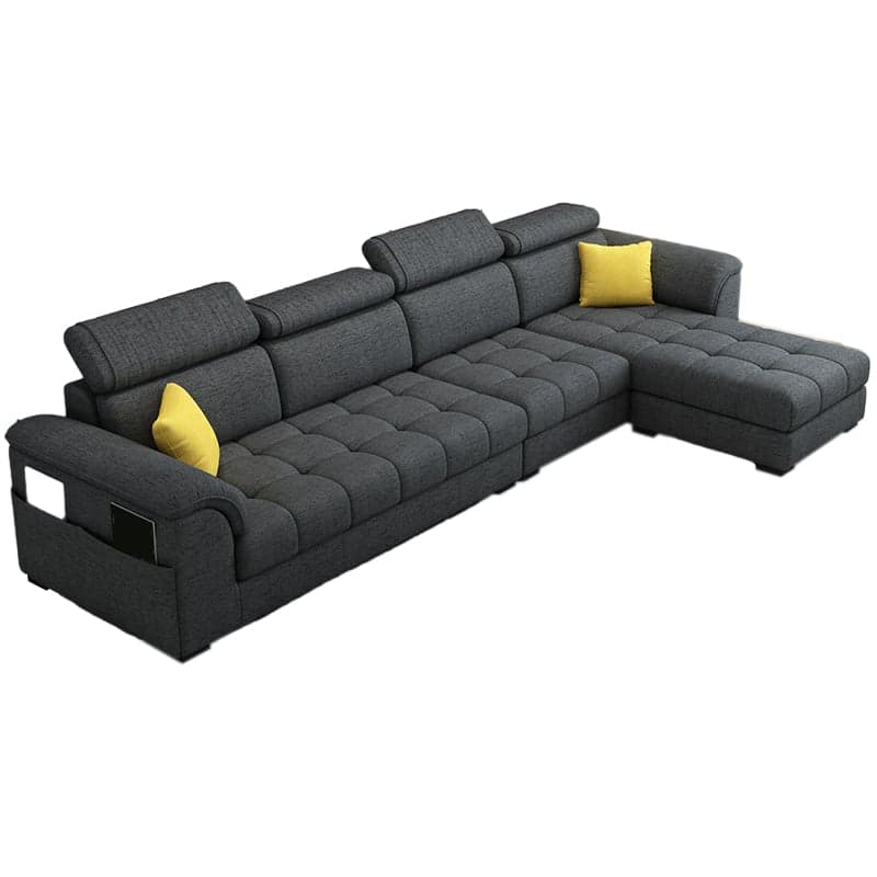 Modern Reversible L-Shape Sectional Sofa with Pillow Top Arm Design and Adjustable Headrest - image 4