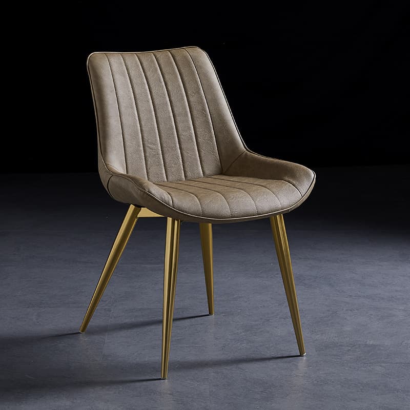 Outlined Faux Leather Upholstered Reliable Side Chair with Metal 4 Legs for Restaurant - image 12