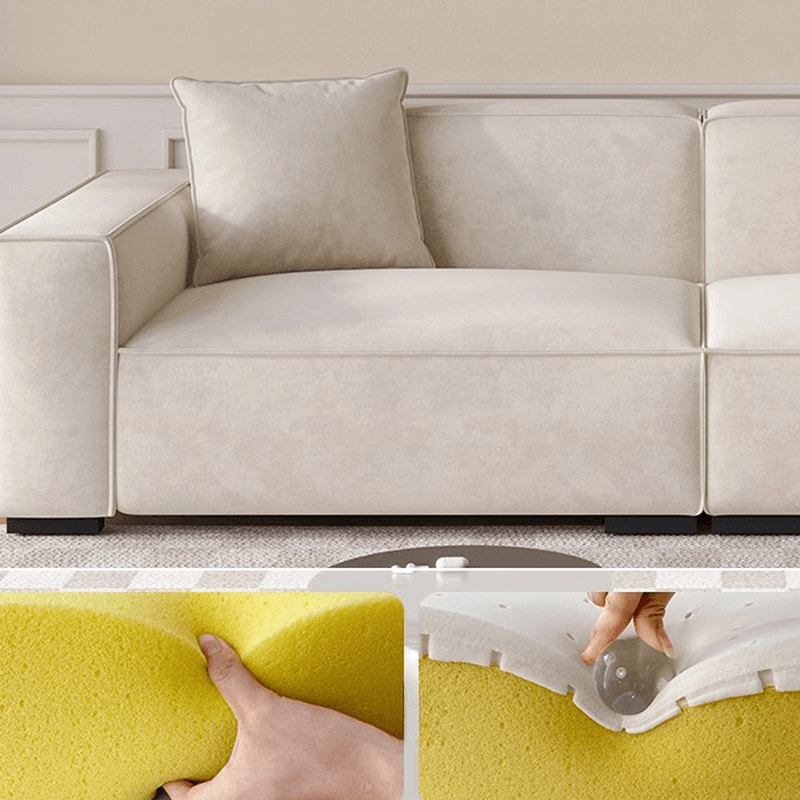 Contemporary Solid Color Tear Resistant Standard Sofa in Gray/Ivory/Citrus Color, Seating for 5/4/3 with 2 Pillows - image 6