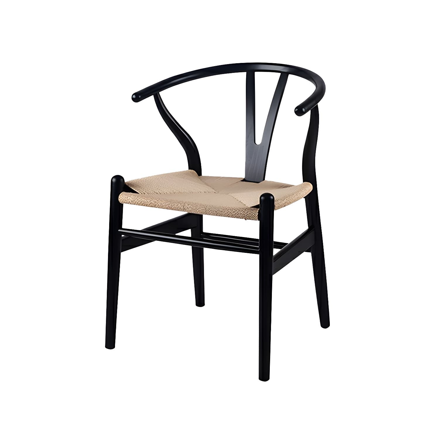 Scandinavian Wood Side Chair with Wishbone Back and Upholstered Seat for Kitchen & Dining - image 19