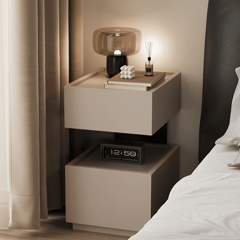 Modish Nightstand With Drawer Organization Featuring 2 Drawers, 1 Shelf, and Lumber Countertop - image 11