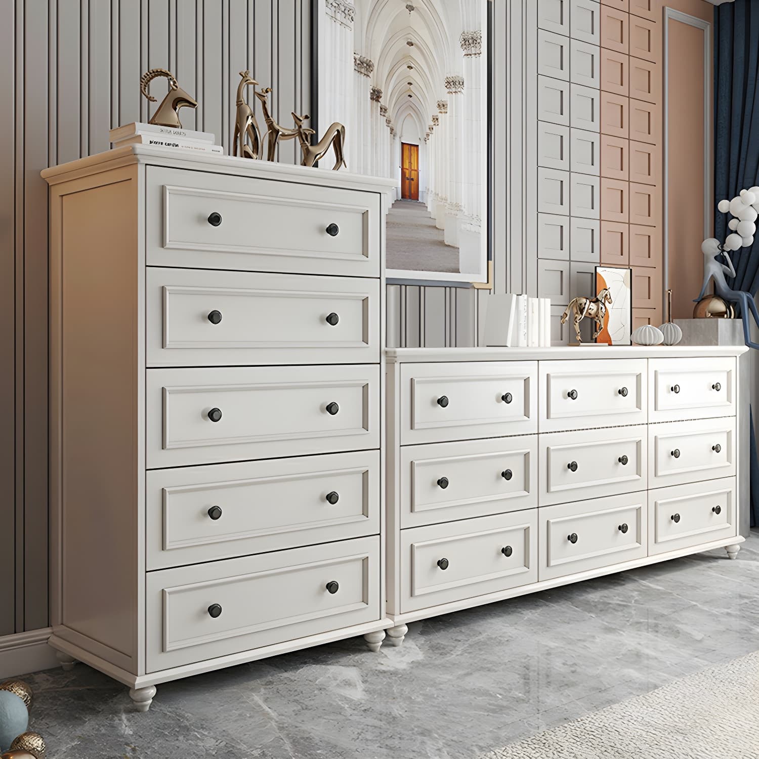 Solid Wood and Soft-Close Drawers Modern Chest with Wood Top - image 13