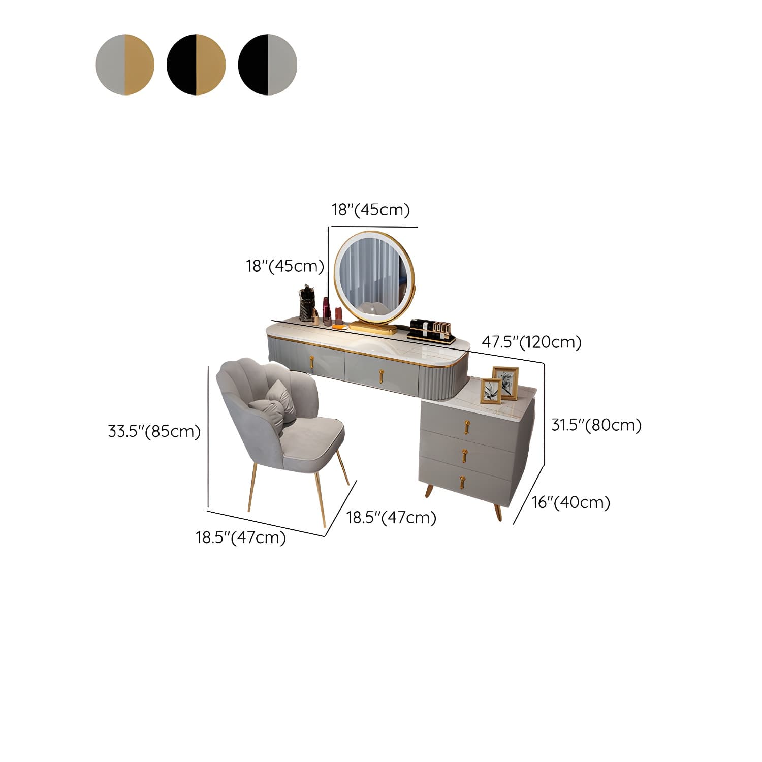Modern Simple Style Vanity Dressing Table with Drawers for Bedroom - image 16