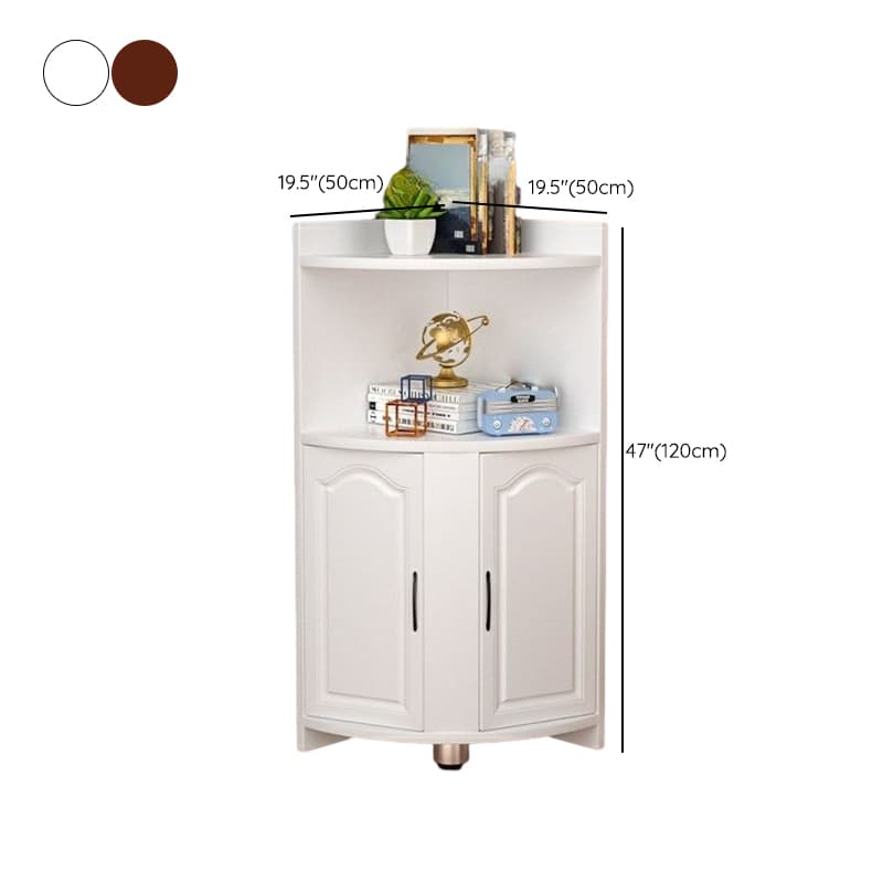 Modern Wood Corner Accent Cabinet with Open Shelves Wood Doors and 1 Cabinet for Living Room - image 10