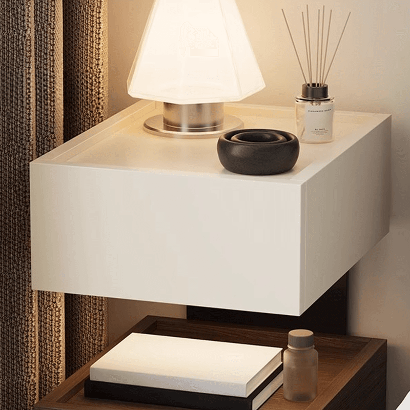 Organic Modern 2 Tiers Nightstand With Drawer Organization, 2 Shelves, Real Wood Countertop, and Illuminating Feature - image 10