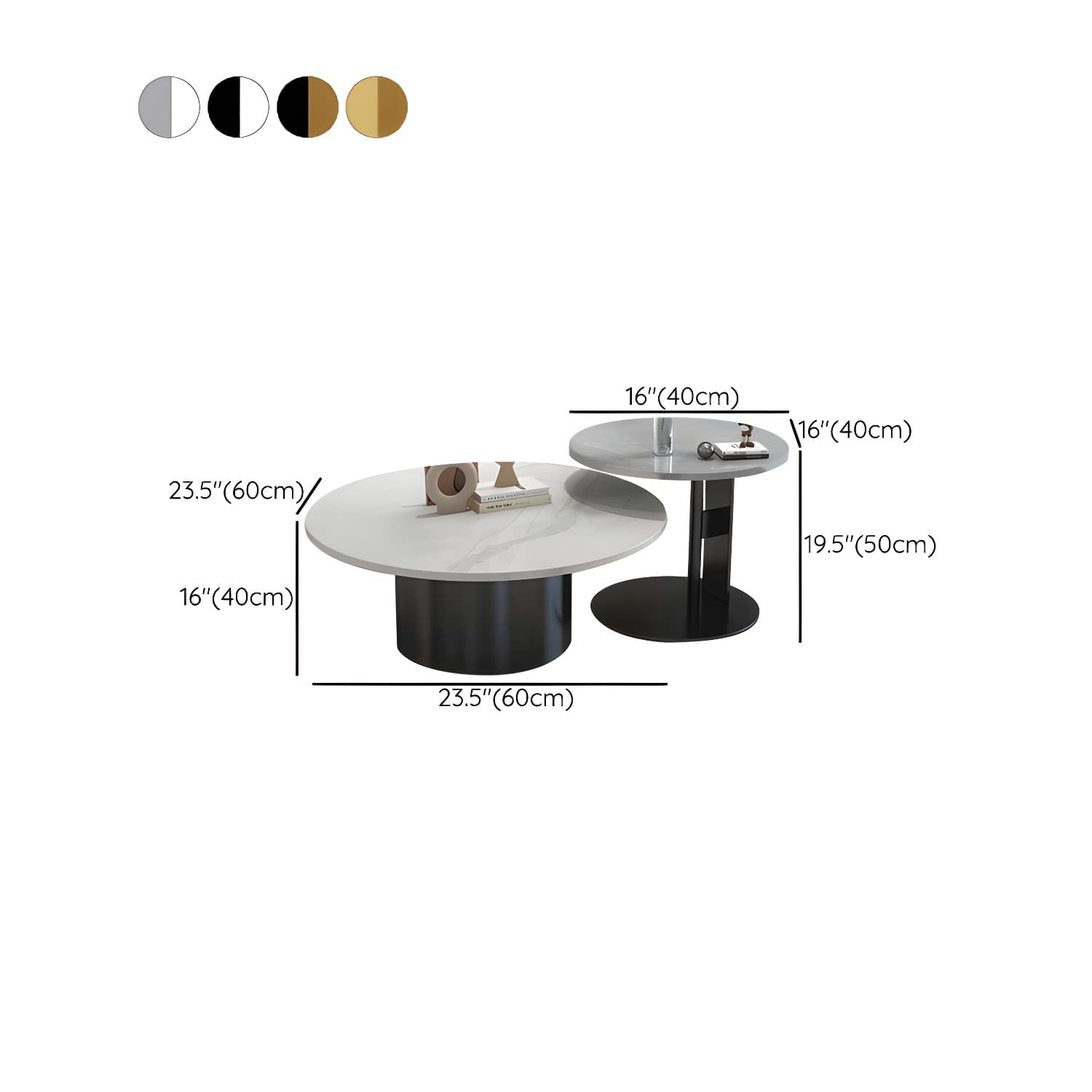 Pedestal Cocktail Table Contemporary Slate Top Coffee or End Table - image 18