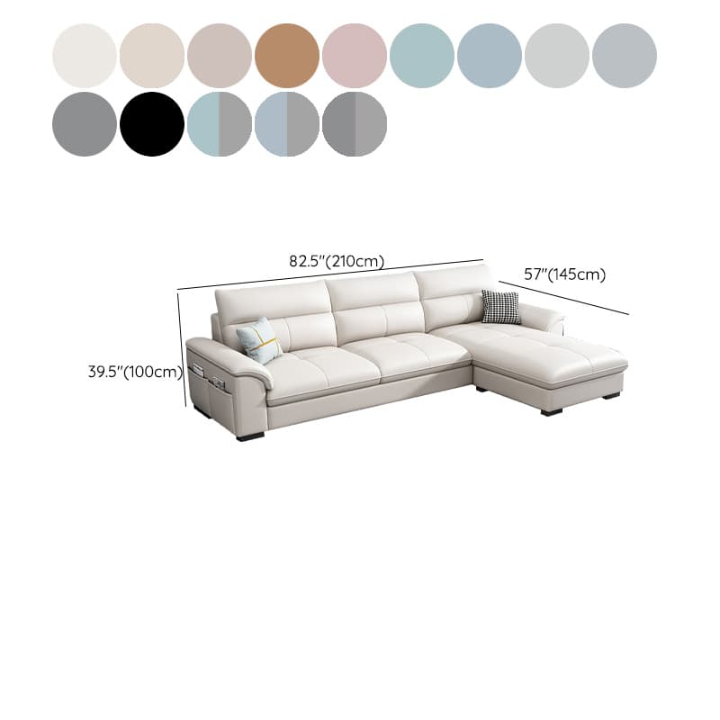 Modern Tech Cloth L-Shape Reversible Corner Sectional with Chaise in Black Pine Wood - image 24