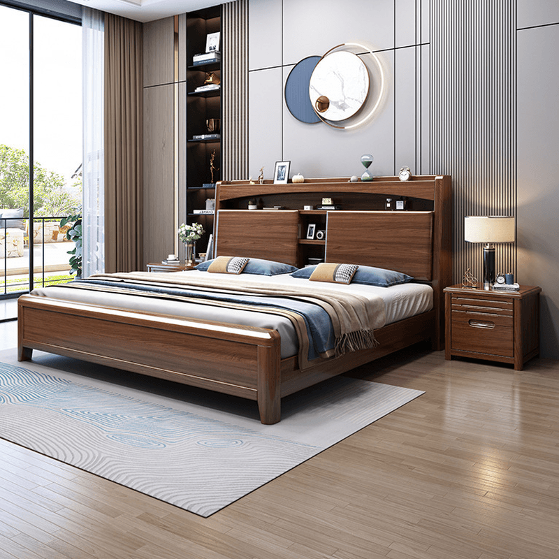 Platform Storage Bed with 2 Drawers, Lumber Frame and USB Charging Station - image 4
