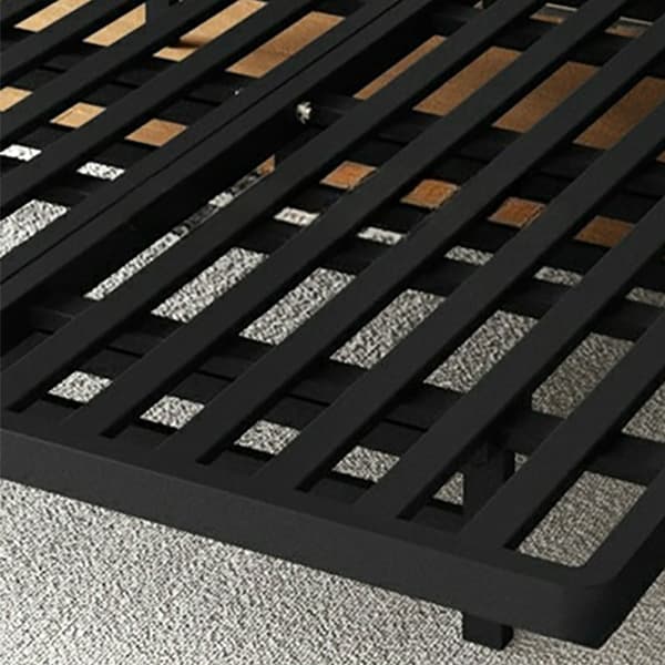 Modern Iron Open-Frame Bed with Solid Color, Metal Slats, and Legs Included - image 8