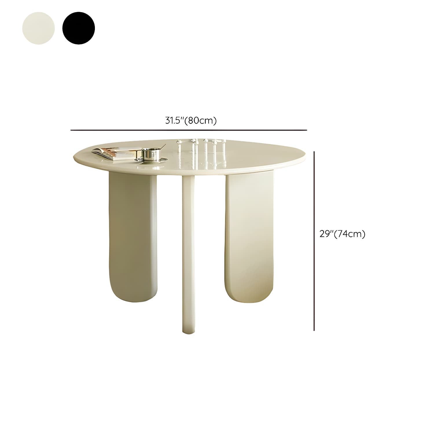 Scandinavian Style Round Dining Table - Wood Top - Standard Height - image 11