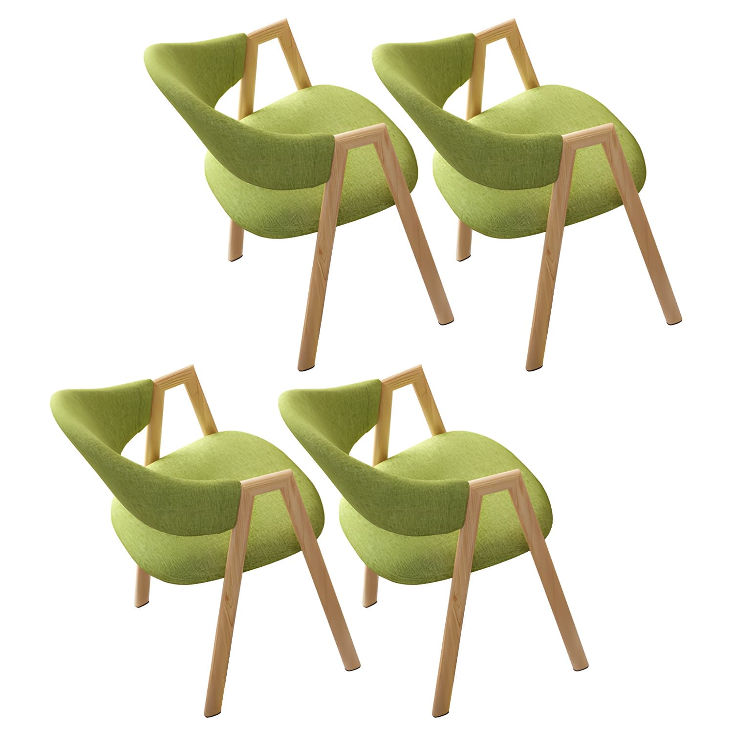 Contemporary Open Back Arm Chair Matte Finish Upholstered Dining Chair - image 3