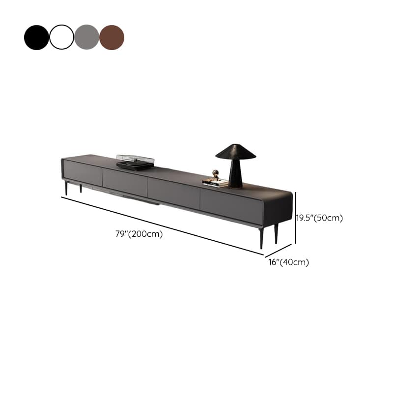 Dove Grey/White/Auburn Mid-Century Modern Wooden TV Stand with 4 Drawers - image 10