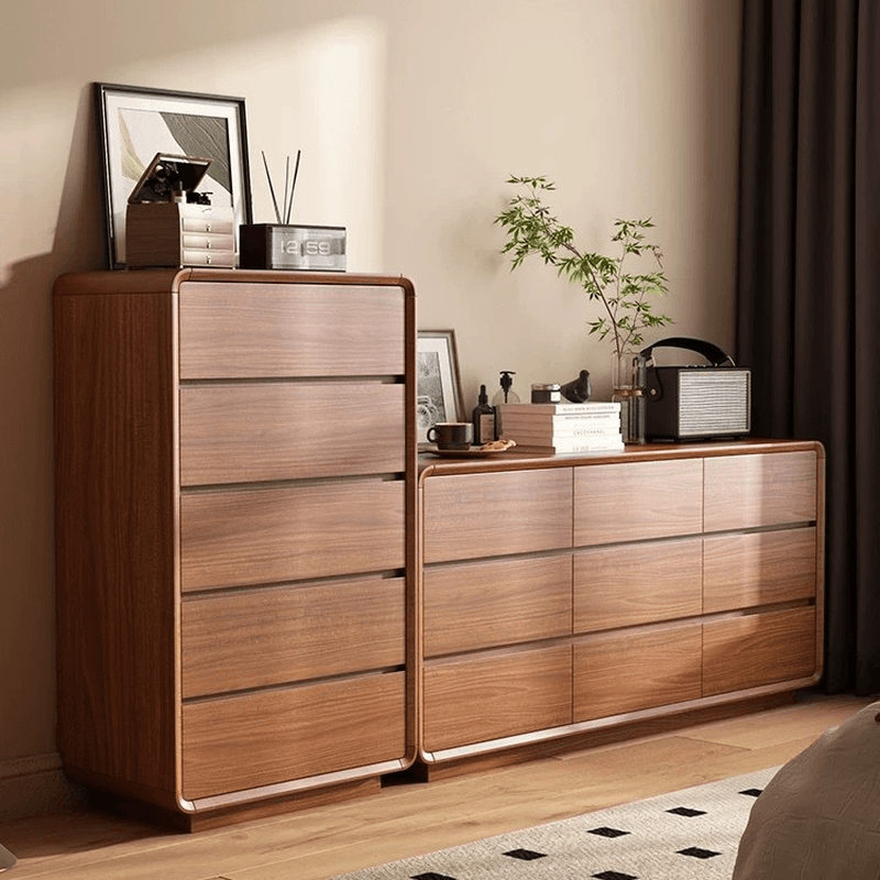 Cocoa Casual Rubberwood Double Dresser/Lingerie Chest with 6/9/5 Drawers Horizontal/Vertical