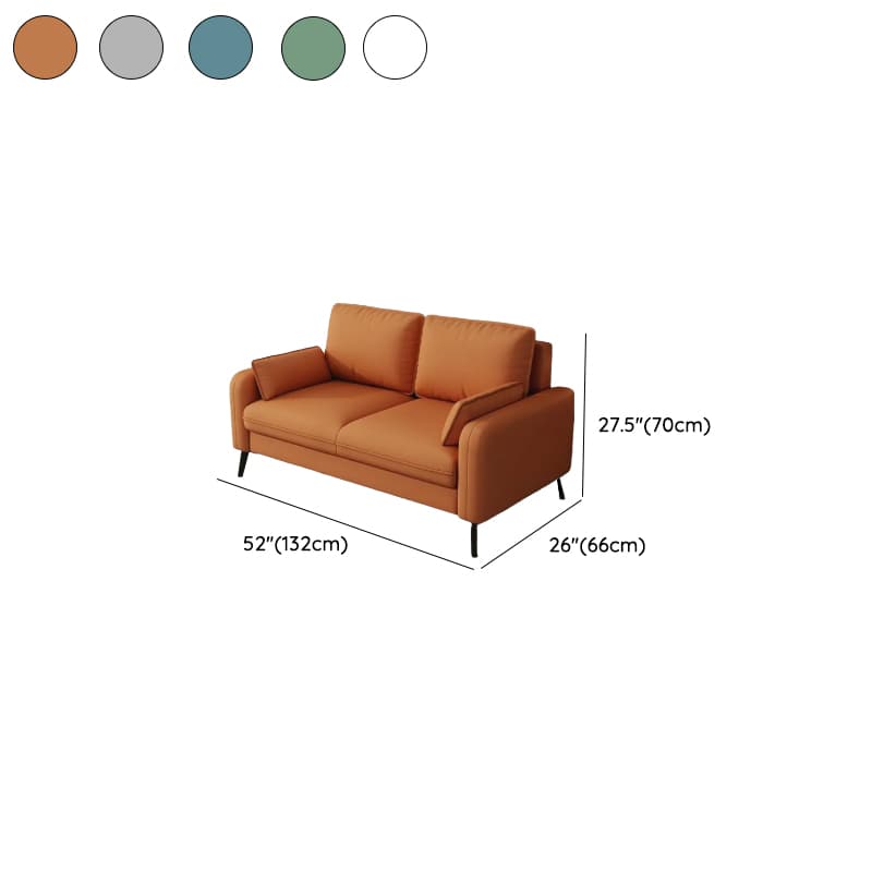 Contemporary Scratch-immune Solid Color Cerulean/Olive Green/Amber Color Loveseat for Seats 2 with Pillow Back and Square Arm - image 22