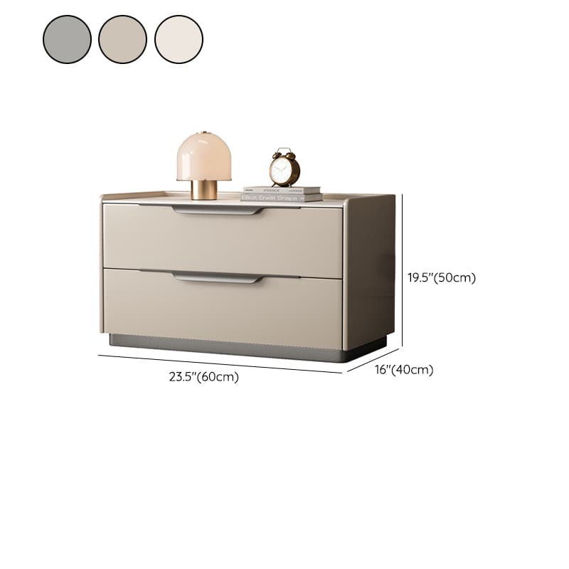 Modern Wooden Nightstand with 2 Drawers in Low Height - Stone Countertop Included - image 17