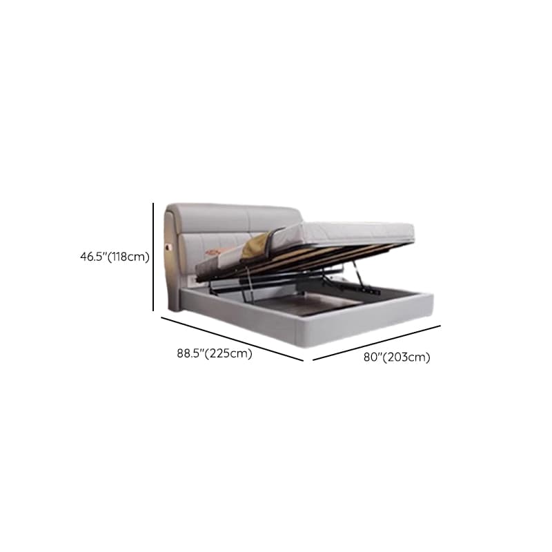 Light Gray Storage Included Panel Bed with 3 Storage Boxes, Pine Wood Frame, and Sponge Upholstery - image 19