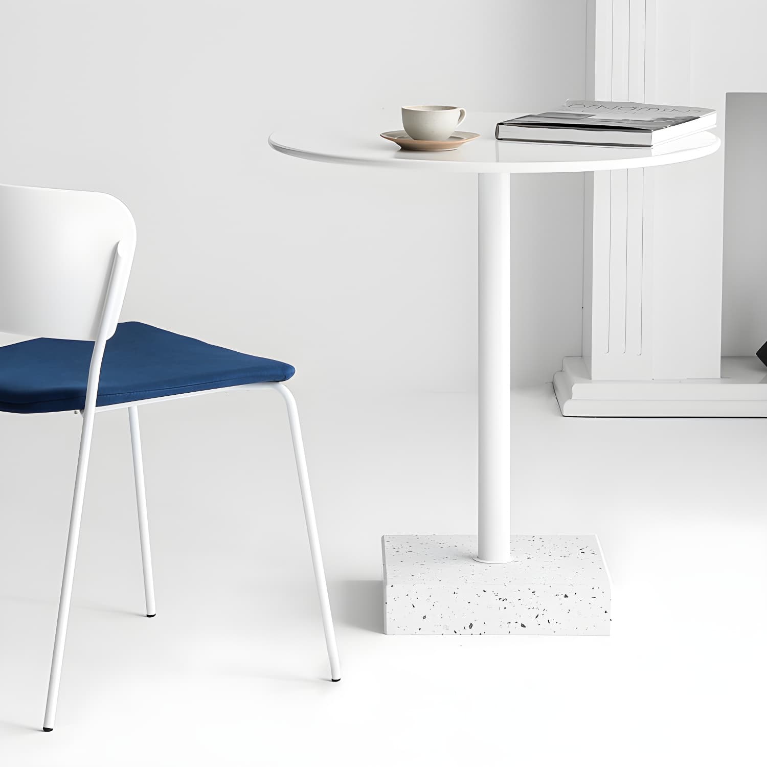 Industrial Style Dining Table Pedestal Casual Dining Site Table for Dining Room - image 14