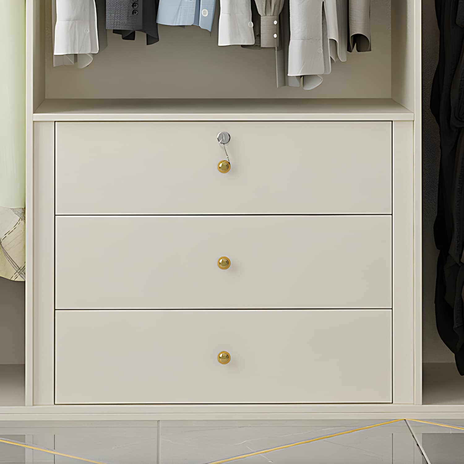 Engineered Wood Wardrobe Cabinet Modern Wardrobe Closet with Shelves for Home - image 8