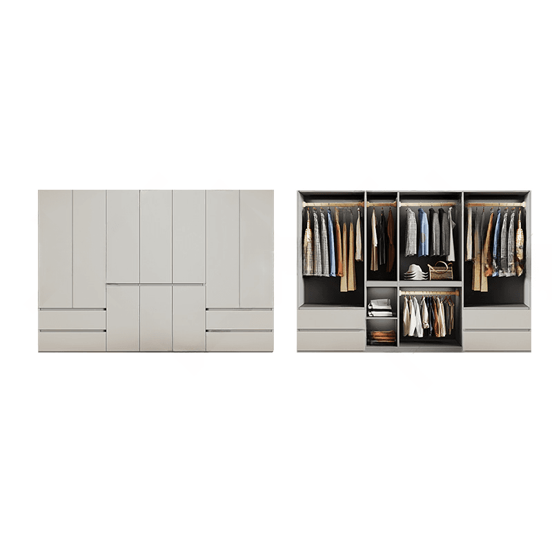 Cream Trendy Reclaimed Wood Wardrobe Armoire with Soft Close Drawer, Soft Close Door, Interior Shelves, and Clothing Rod - image 44
