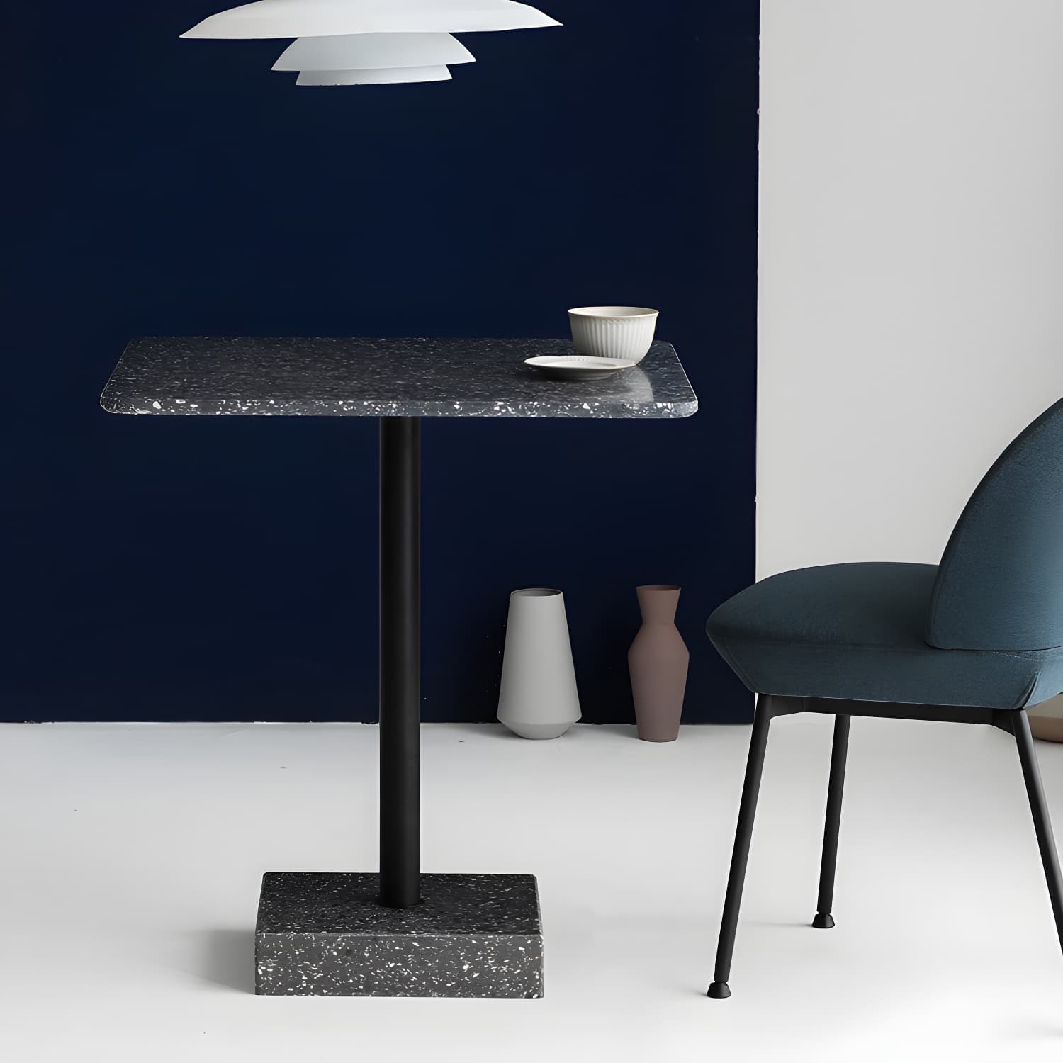 Industrial Style Dining Table Pedestal Casual Dining Site Table for Dining Room - image 12
