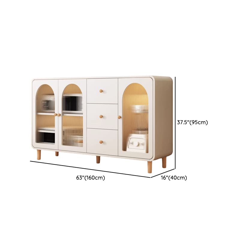 Scandinavian Wood Sideboard Cabinet with Adjustable Shelves and Glass Doors - 40cm Width - image 25