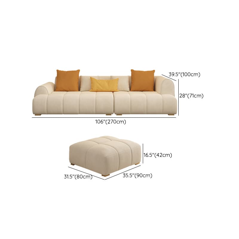 Six-Seated Beige Sectional Sofa: Anti Cat Scratch Fabric, Modern Style, Wood Frame, Tight Back - image 16