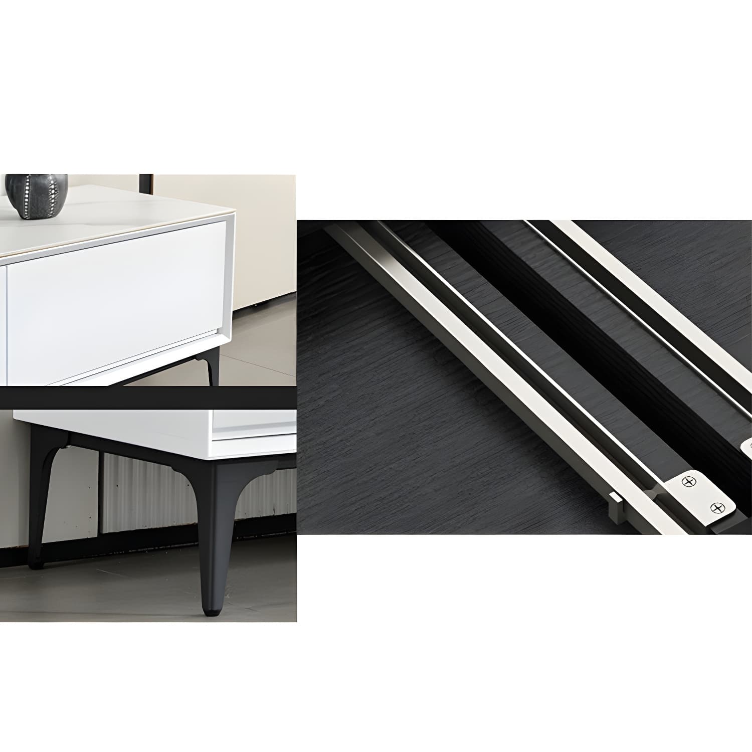 Scandinavian Style Wood TV Stand with Cable Management, Drawers Included - Low Height and With Legs - image 13