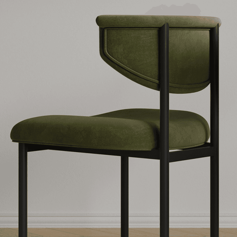Scandinavian Style 1-Piece Side Chair Set with Upholstered Seats, Ink/Ivory Metal Legs, and Low Back - image 15