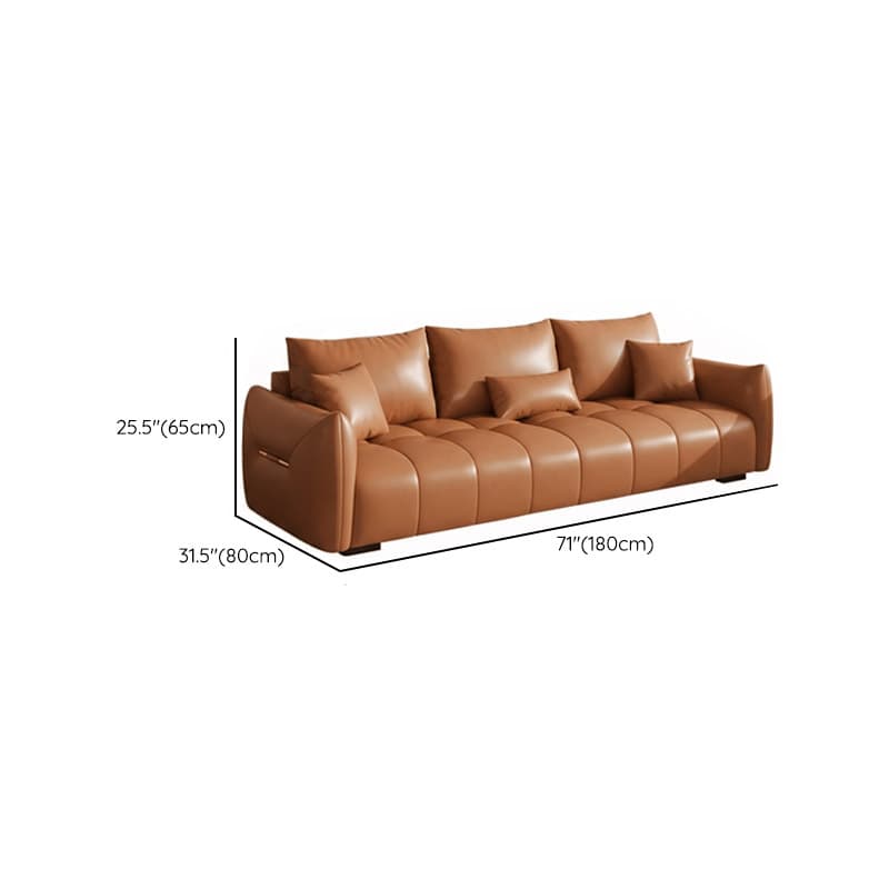 Contemporary Cocoa Standard Sofa Stain Resistant Solid Color with 2 Pillows for 5-seater/Seats 4/3-seater - image 13