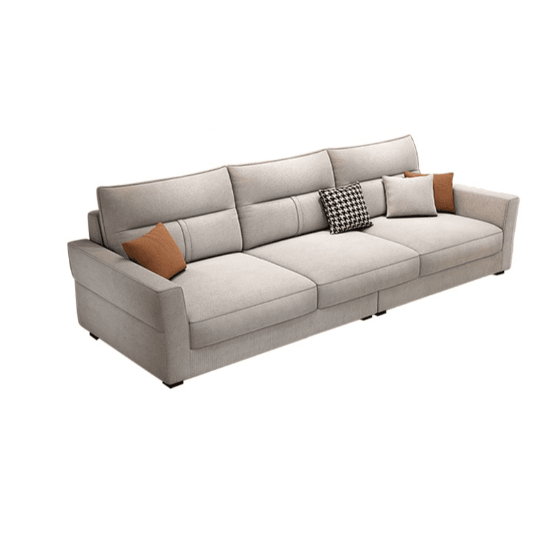 Standard Sofa/Single Sofa with Loose Back, Flannel Upholstery in Light Gray, Arm Included, 4/3 Pillows - image 5