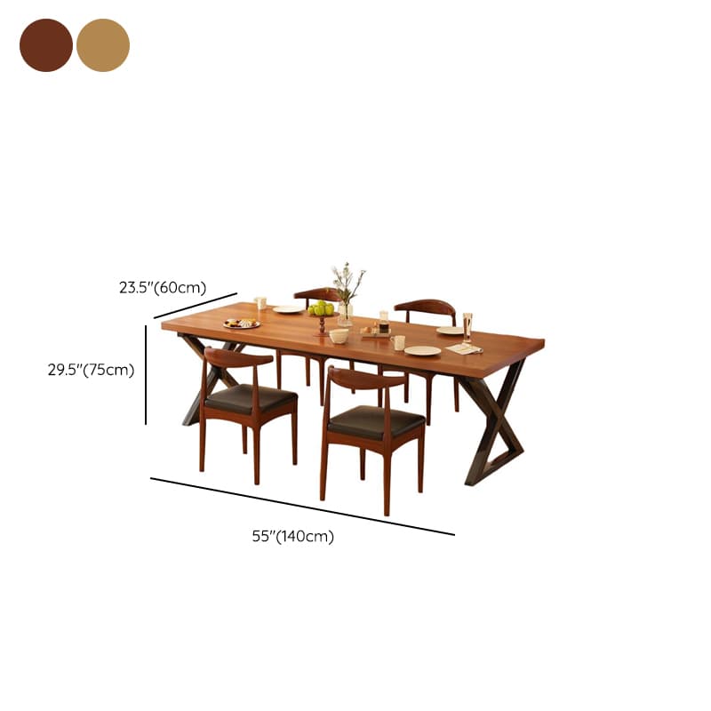 Dining Table Set in Simplistic Style with Recycled Wood X Base and Unfinished Top - image 12