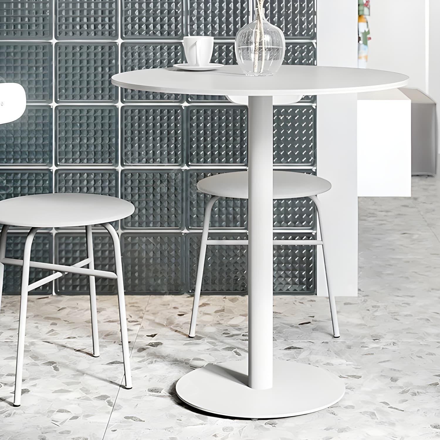 Round Pedestal Dinette Table Simplicity Style Dining Site Table for Home Use - image 5