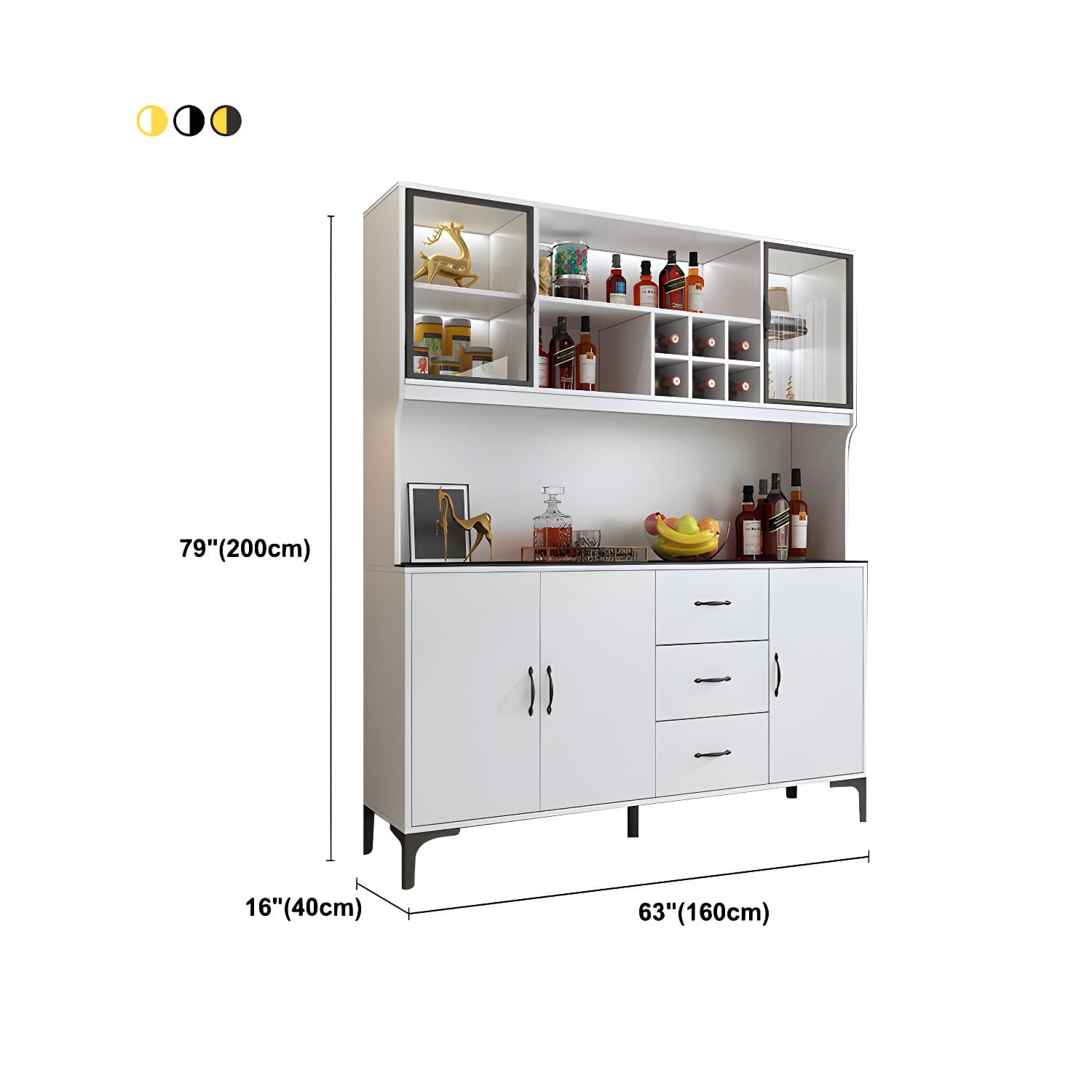 Modern Sideboard Wood Frame and Stone Top Sideboard with Door for Kitchen - image 15