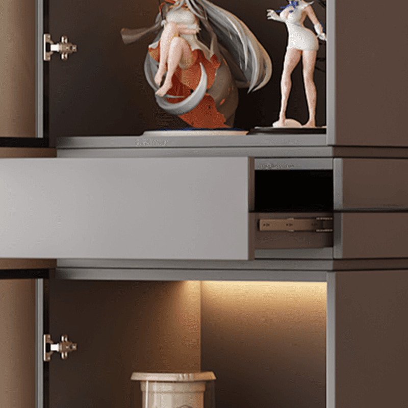Rectangular Detached Accent Cabinet with Damp-proof, Scratch-immune Glazed Door in Chalk/Sepia and Soft Close Drawer - image 7