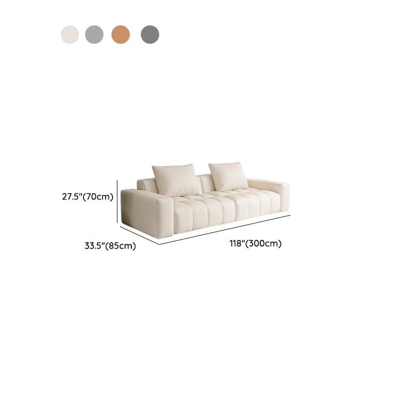 Contemporary Solid Color Tear Resistant Standard Sofa in Light Gray/Light Green/Ivory with Seating Capacity for 4/5 and 2 Pillows - image 20