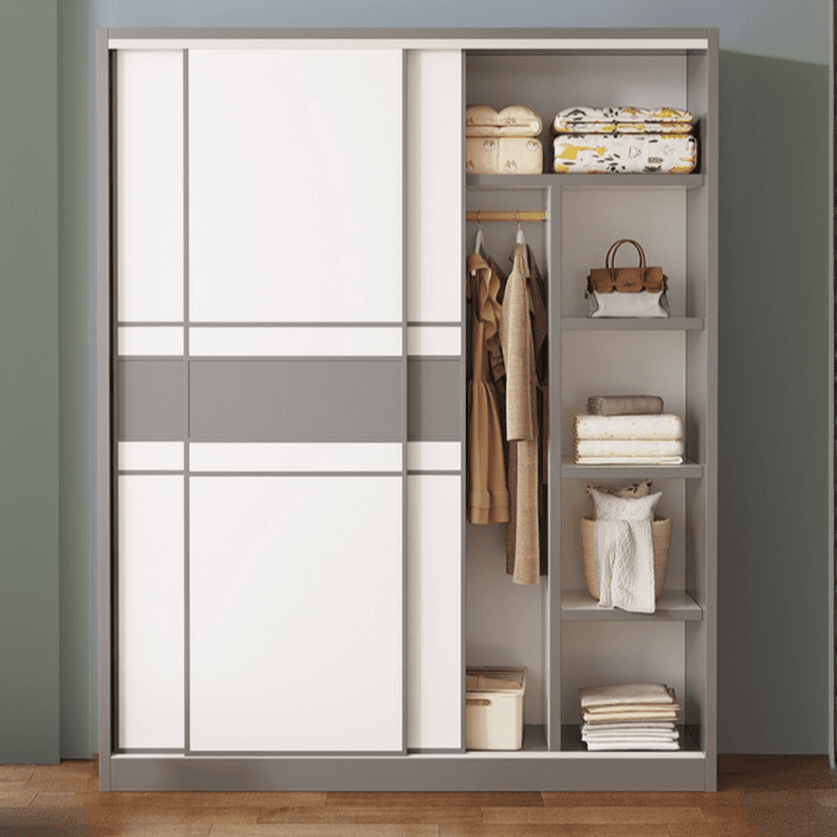 Minimalist Manufactured Wood Cabinet Armoire with Soft Close Door, Interior Shelves, and Clothing Rod - image 6