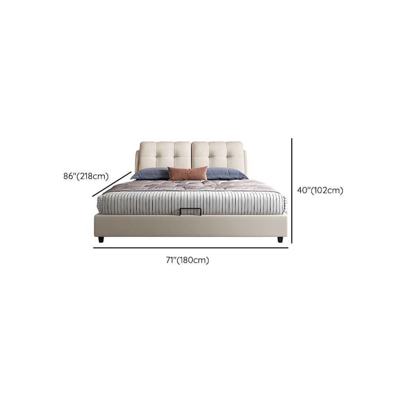 Solid Color Stitch-tufted Panel Bed for Bedroom - image 9