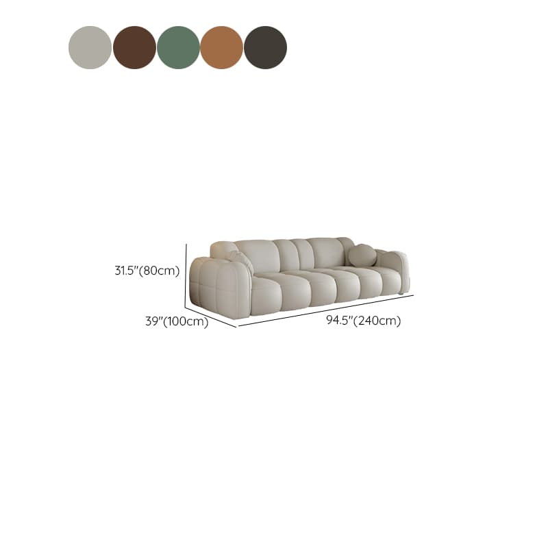 Contemporary Modern Solid Color Water Resistant Standard Sofa in White/Olive Green/Sepia, 4-seater/for 3 with 2 Pillows - image 20