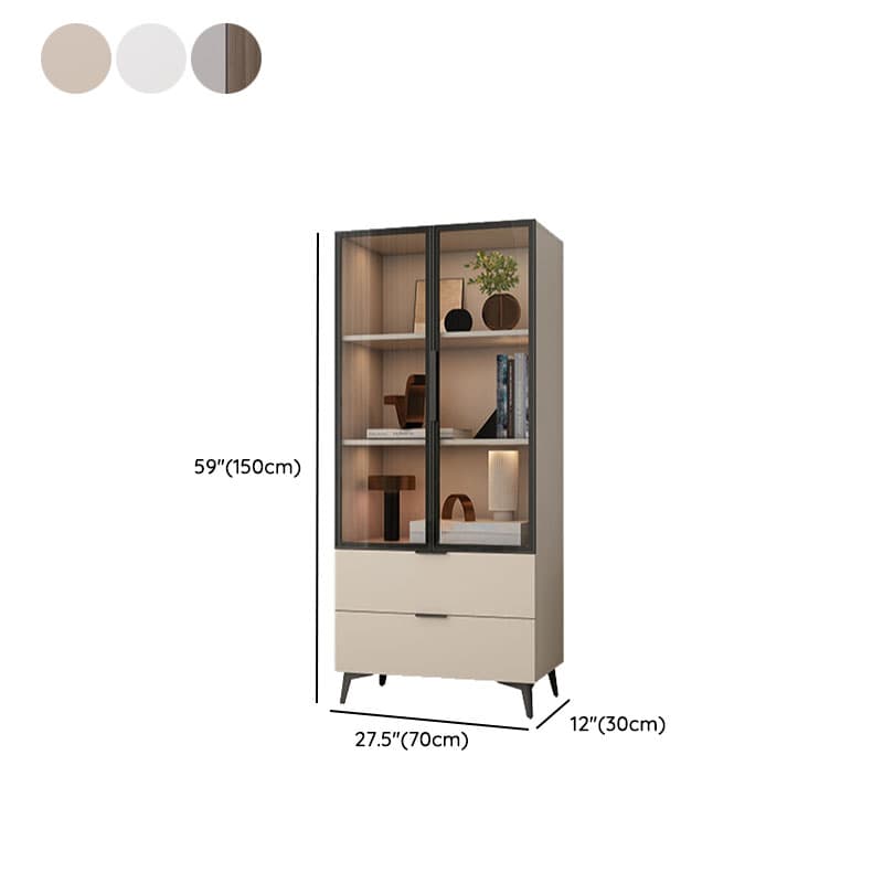 Brown Manufactured Wood Utility Storage Cabinet with Storage Cabinet, Glass Door, Cabinet Bars, Soft Close Drawer and Light - image 16