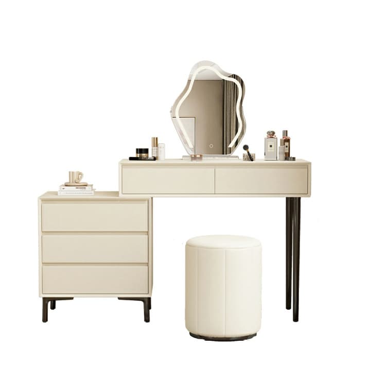Modern Wood Makeup Vanity with Soft Close Drawers & No Mirror - image 9