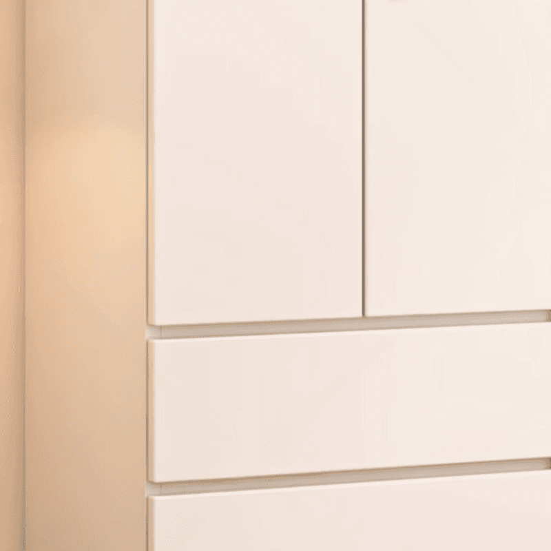 White Minimalist Wooden Independent Wardrobe Closet with 2 Drawers, Soft Close Door, and Interior Shelves - image 4