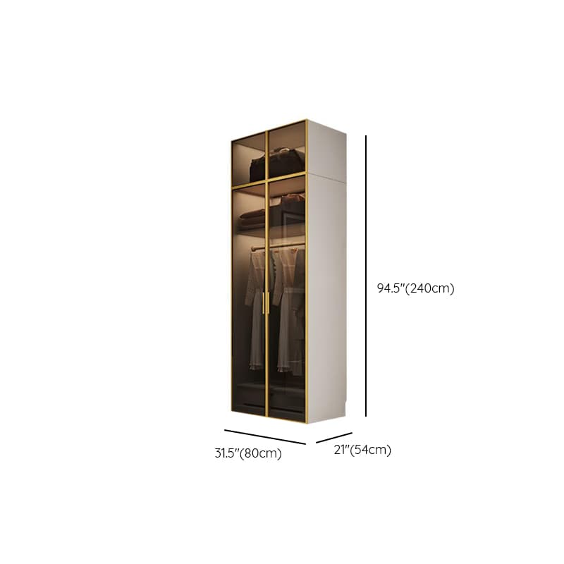 Chalk Minimalist Laminate Cabinet Armoire with Soft Close Drawer, Soft Close Door, Interior Shelves, and Clothing Rod - image 15
