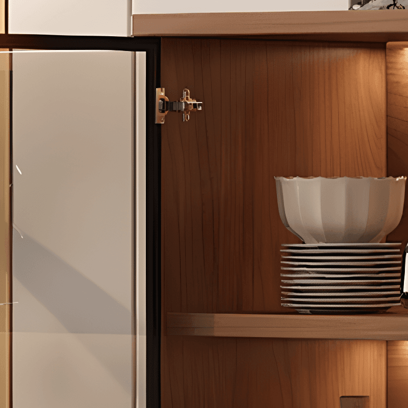 Trendy Sideboard with Cupboard, Narrow/Standard Size, Three Internal Shelves, Composite Wood Countertop, and Glass-panel Door - image 6